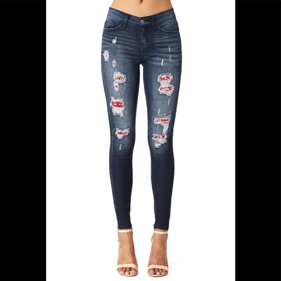 Judy Blue Denim - NWT Last 1! Bandana Patch Skinny Jeans